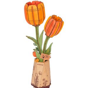 Narancssárga tulipán 3D fa puzzle modell