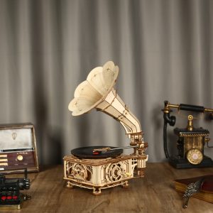 Klasszikus Gramofon elektromos 3D fa puzzle modell